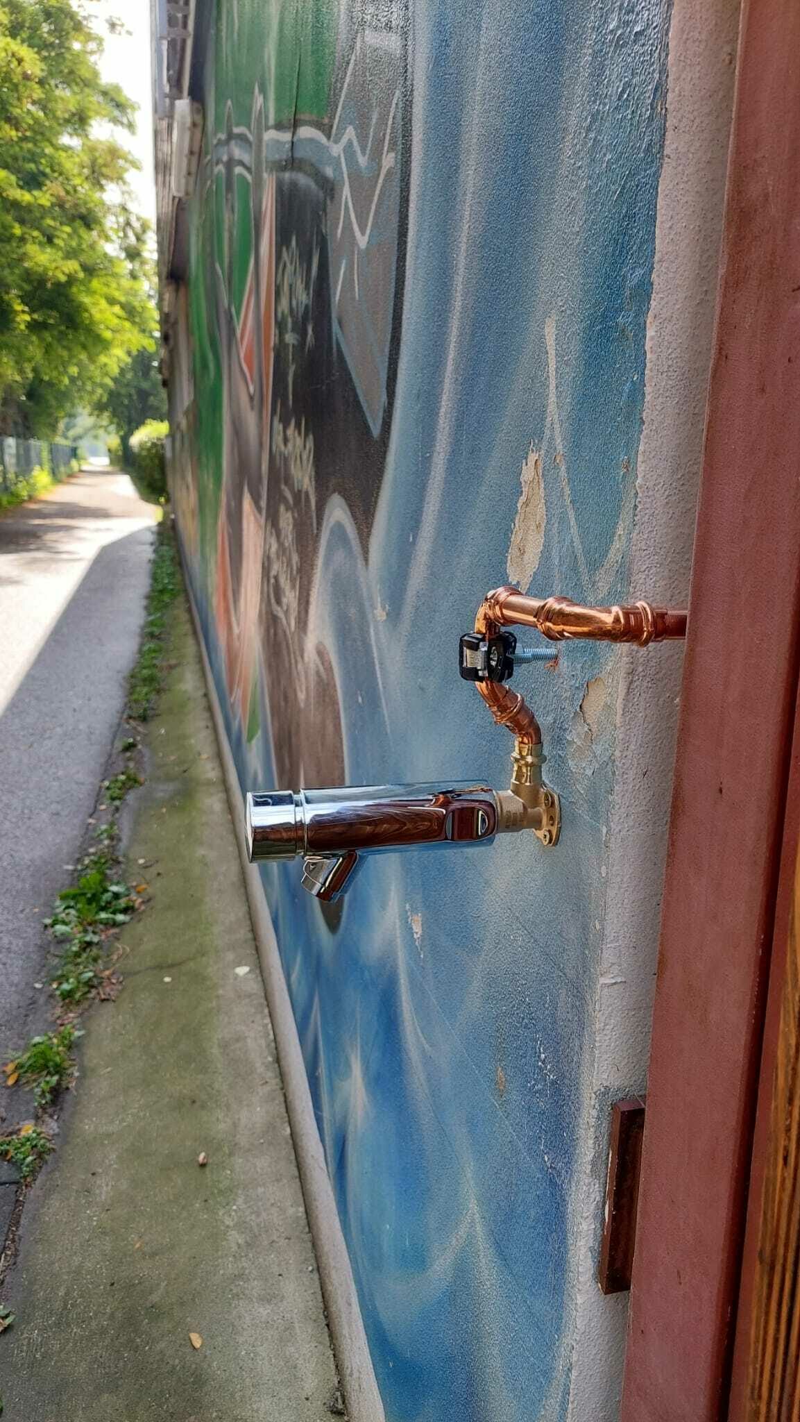 öffentlicher Wasserhahn beim ESV Grün-Weiß Essen e. V.
