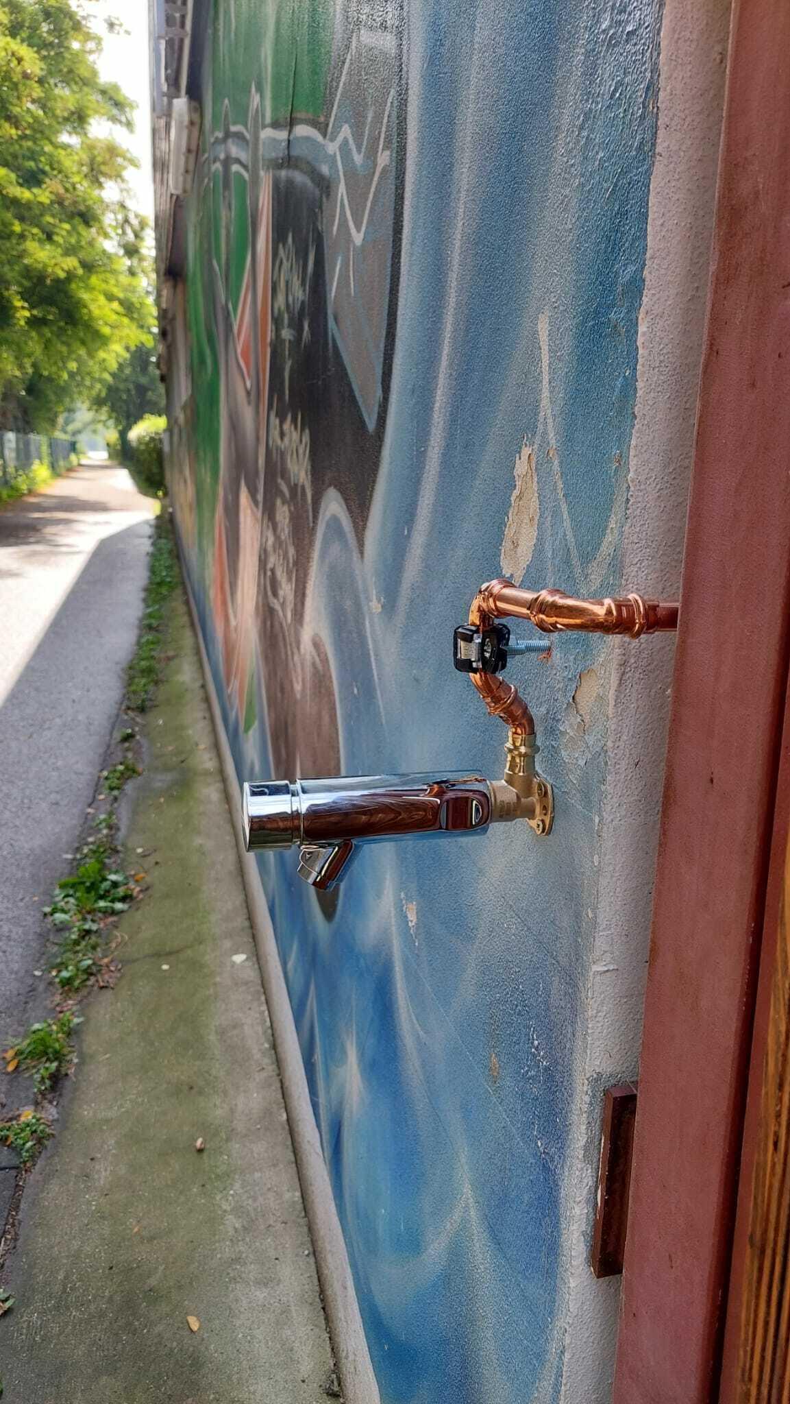 öffentlicher Wasserhahn beim ESV Grün-Weiß Essen e. V.