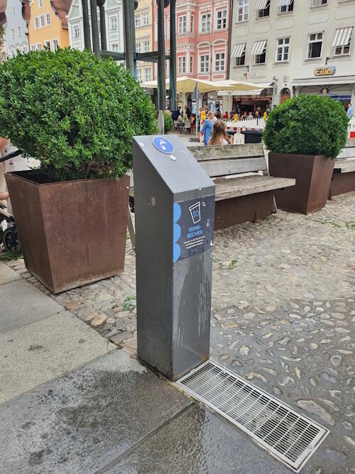 Trinkwasser Brunnen vor dem Rathaus in Landshut